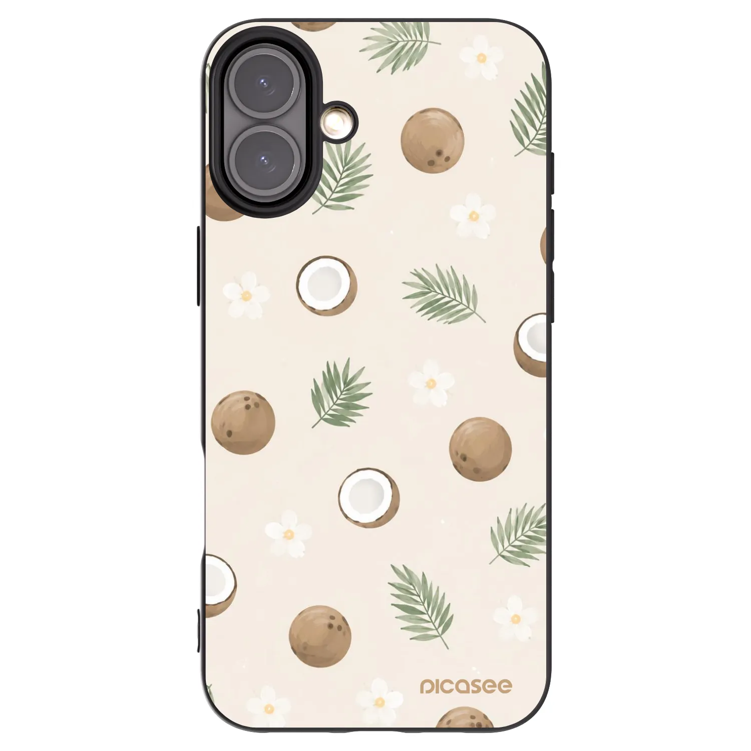 Picasee silikonowe czarne etui na Apple iPhone 16 Plus - Coconut Breeze