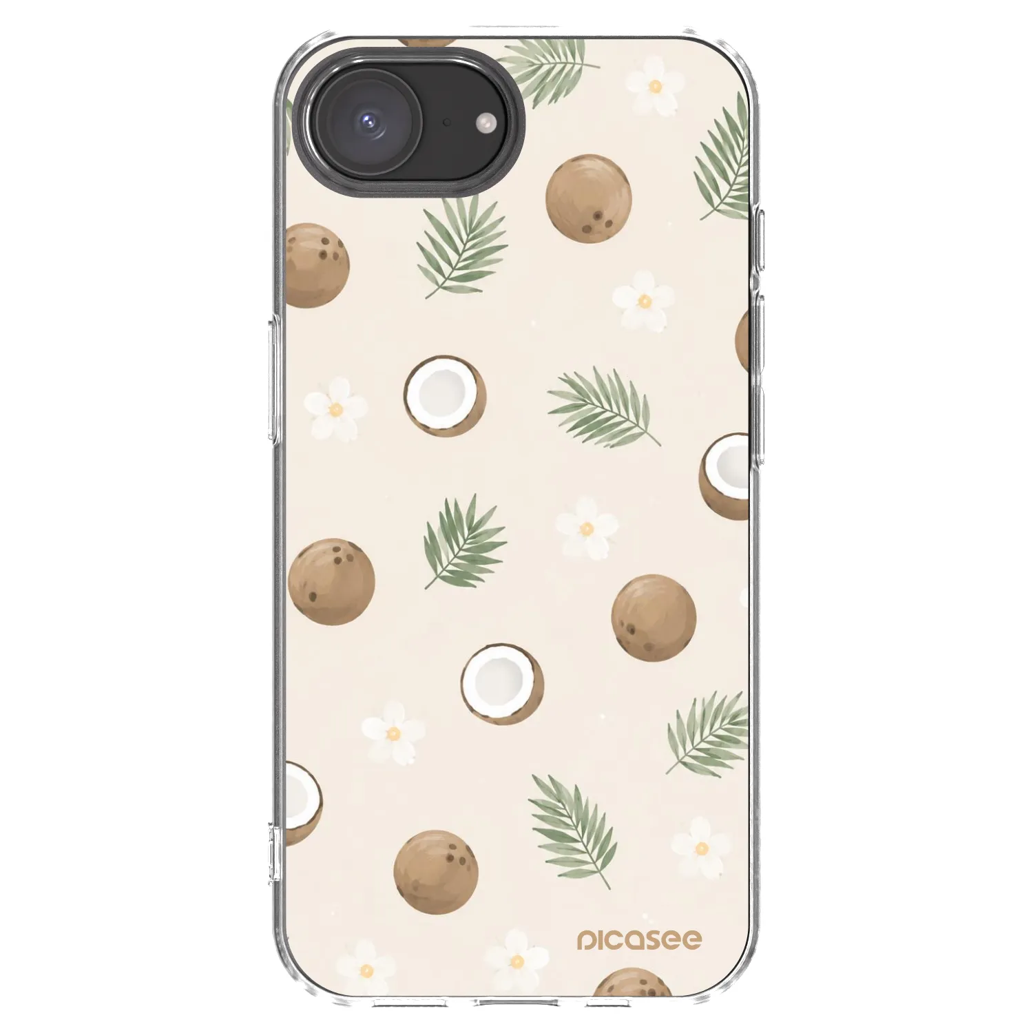 Picasee silikonowe przeźroczyste etui na Apple iPhone 16e - Coconut Breeze