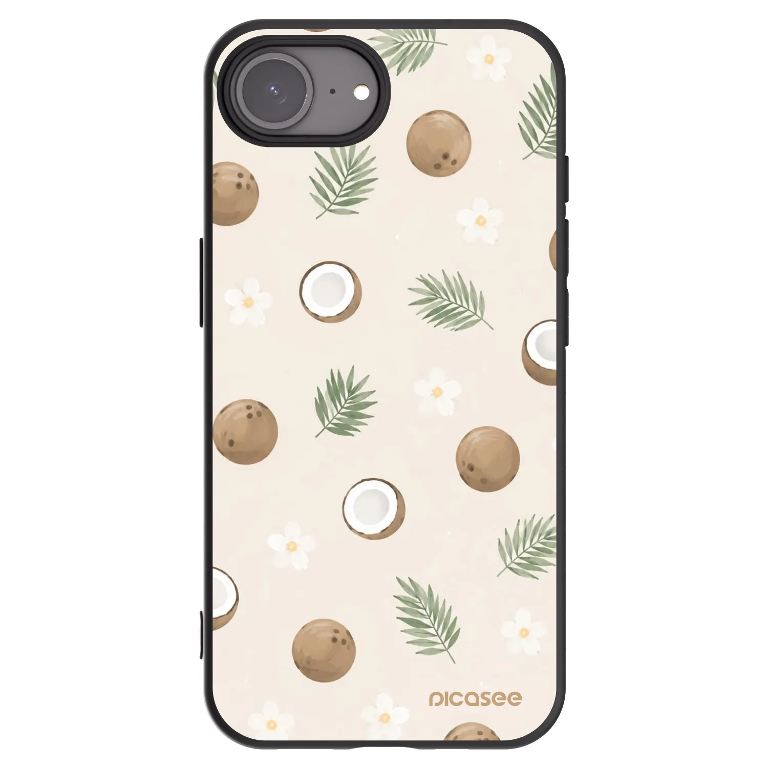Picasee silikonowe czarne etui na Apple iPhone 16e - Coconut Breeze