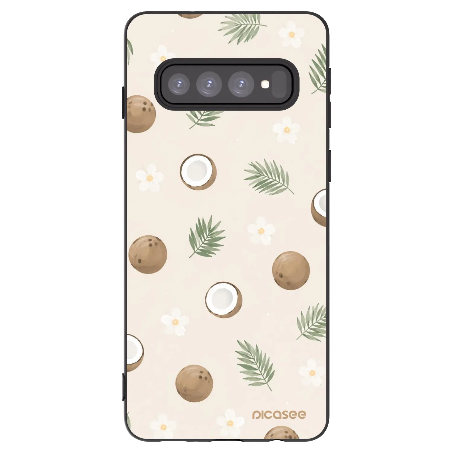 Picasee silikonowe czarne etui na Samsung Galaxy S10 G973 - Coconut Breeze