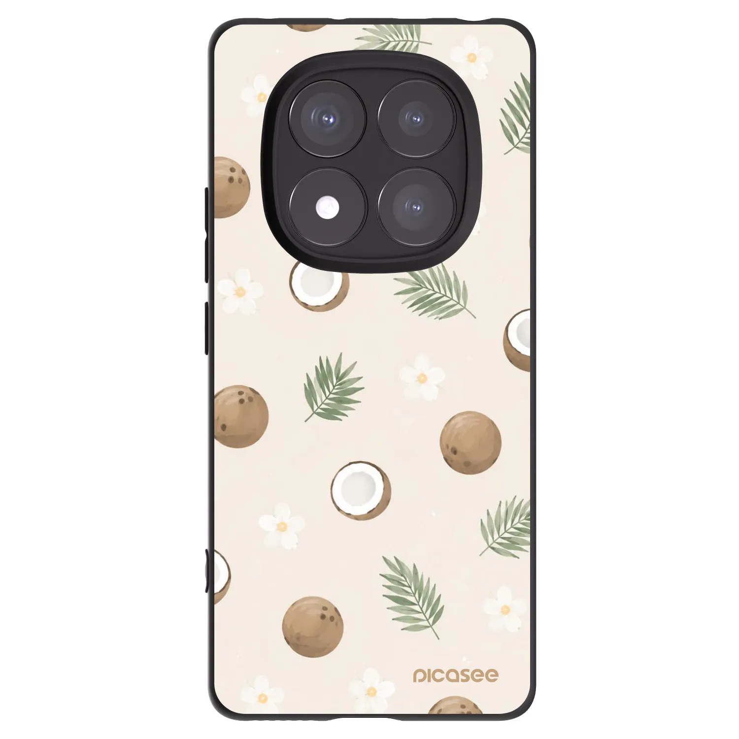 Picasee silikonowe czarne etui na Xiaomi Redmi Note 14 Pro+ 5G - Coconut Breeze