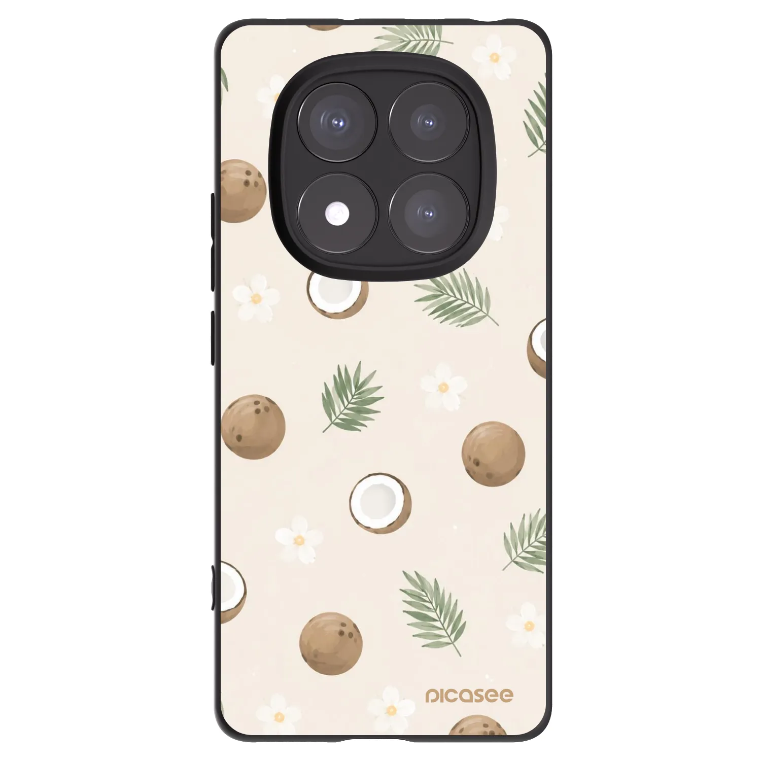 Picasee silikonowe czarne etui na Xiaomi Redmi Note 14 Pro 5G - Coconut Breeze