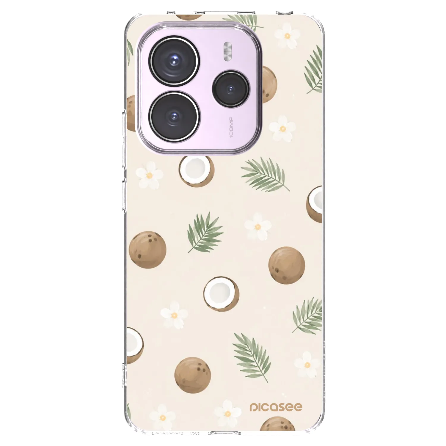 Picasee silikonowe przeźroczyste etui na Xiaomi Redmi Note 14 5G - Coconut Breeze