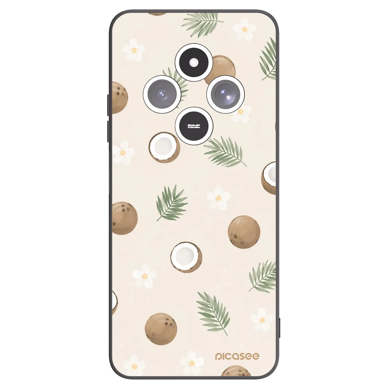 Picasee silikonowe czarne etui na Xiaomi Redmi 14C - Coconut Breeze