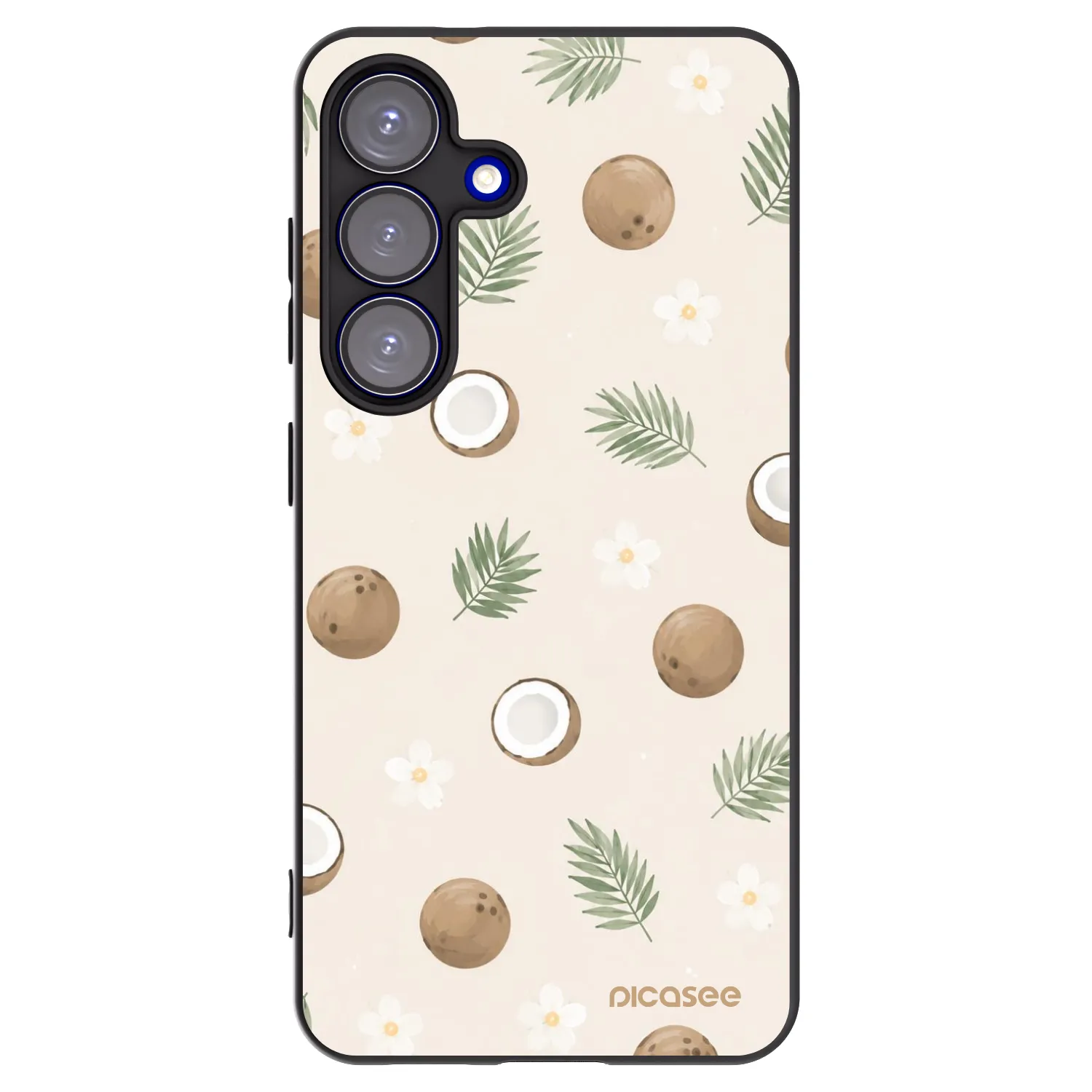 Picasee silikonowe czarne etui na Samsung Galaxy S25 5G - Coconut Breeze