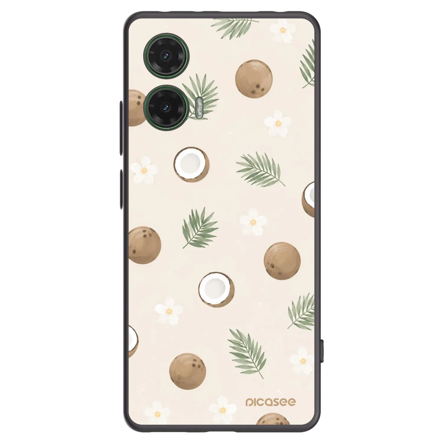 Picasee silikonowe czarne etui na Motorola Moto G35 5G - Coconut Breeze