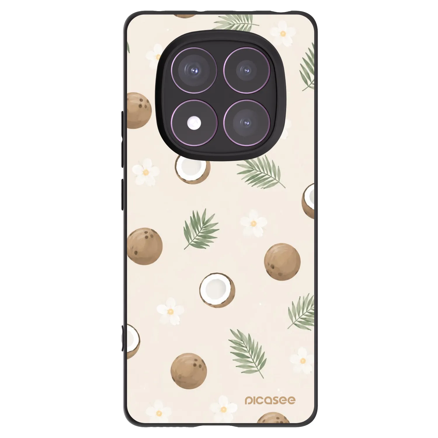 Picasee silikonowe czarne etui na Xiaomi Redmi Note 14 Pro 4G - Coconut Breeze