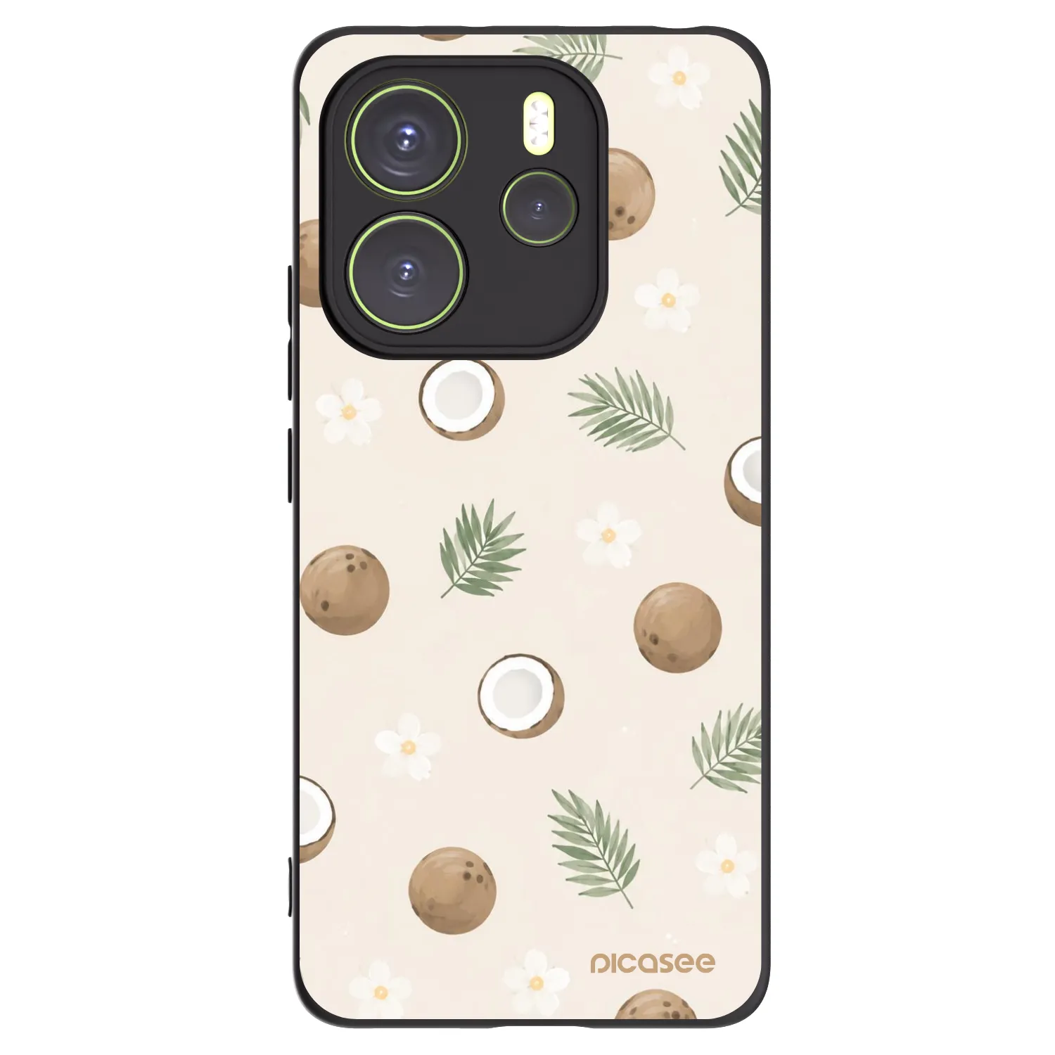 Picasee silikonowe czarne etui na Xiaomi Redmi Note 14 4G - Coconut Breeze