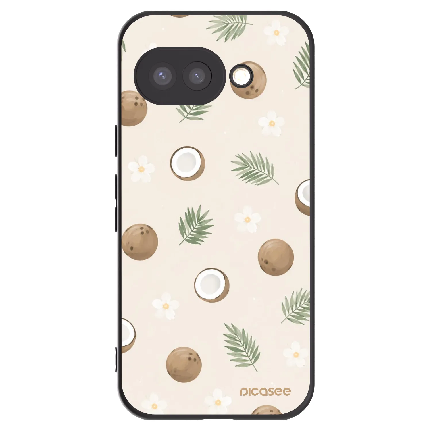 Picasee silikonowe czarne etui na Google Pixel 9a - Coconut Breeze