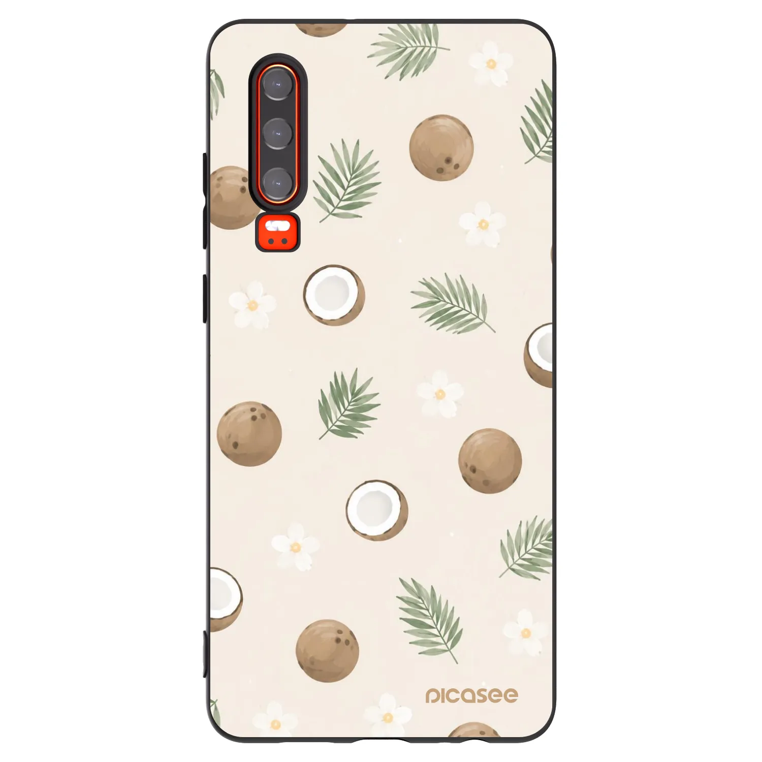 Picasee silikonowe czarne etui na Huawei P30 - Coconut Breeze