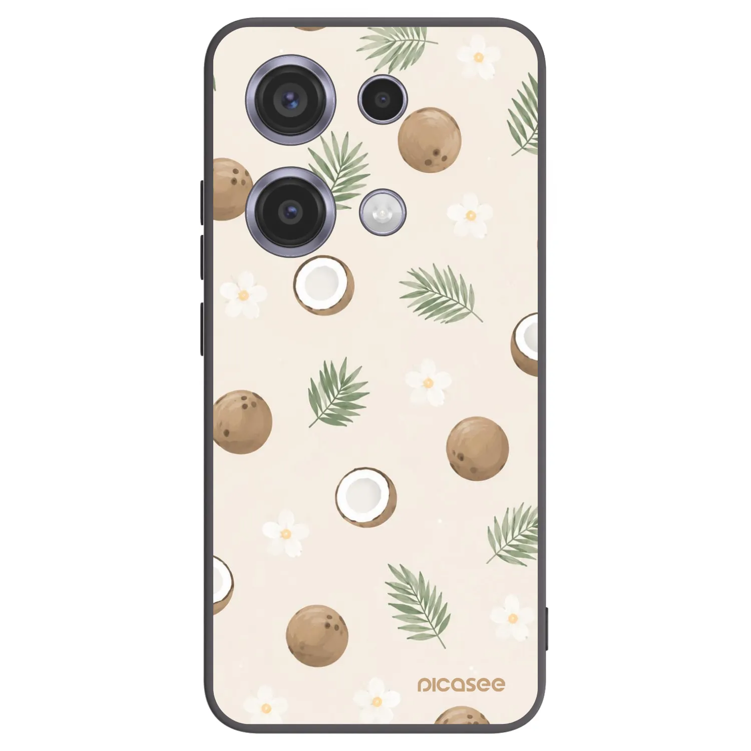 Picasee silikonowe czarne etui na Xiaomi Redmi Note 14S - Coconut Breeze
