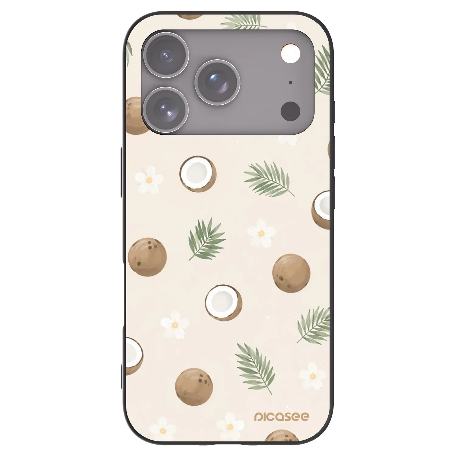 Picasee silikonowe czarne etui na Apple iPhone 17 Pro - Coconut Breeze