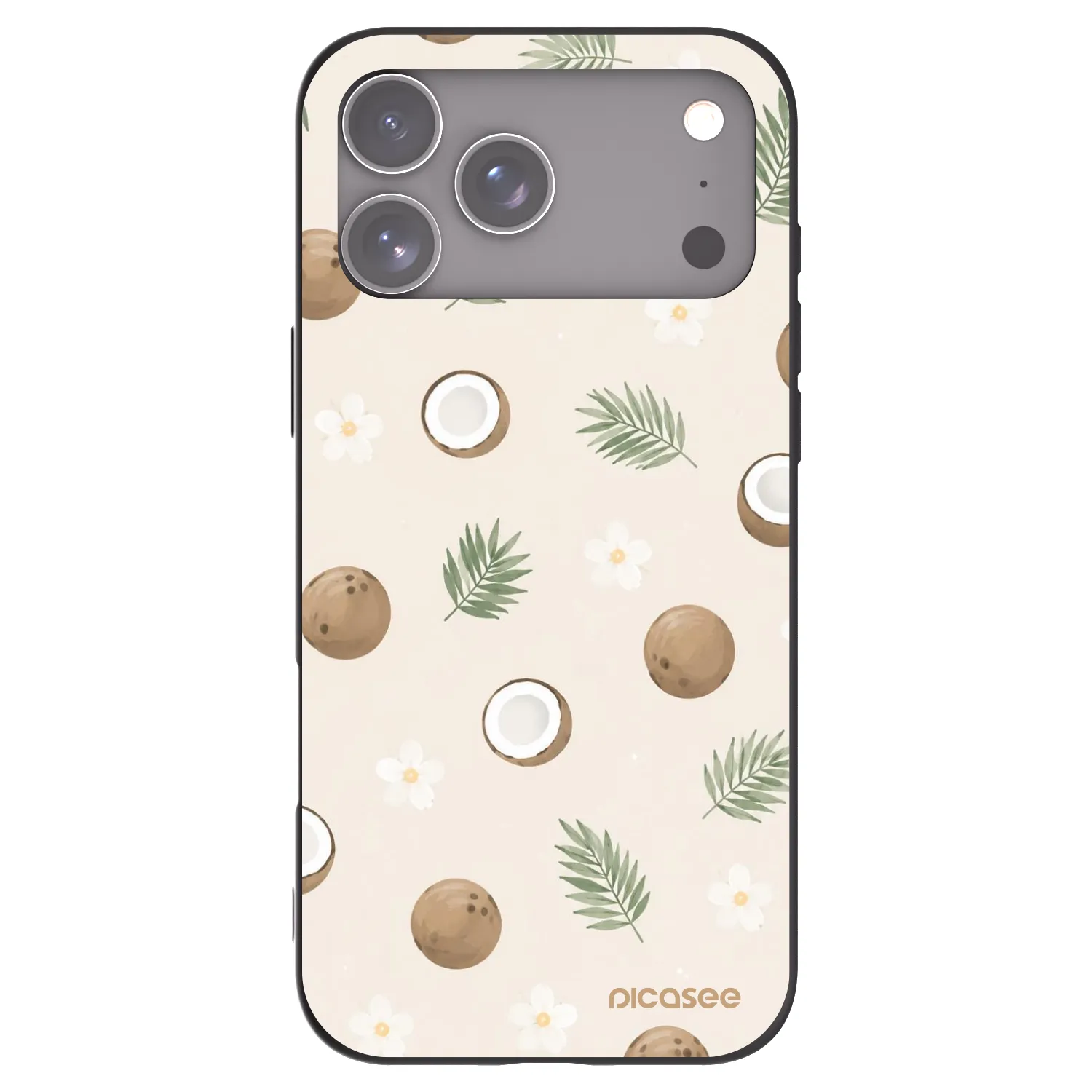 Picasee silikonowe czarne etui na Apple iPhone 17 Pro Max - Coconut Breeze
