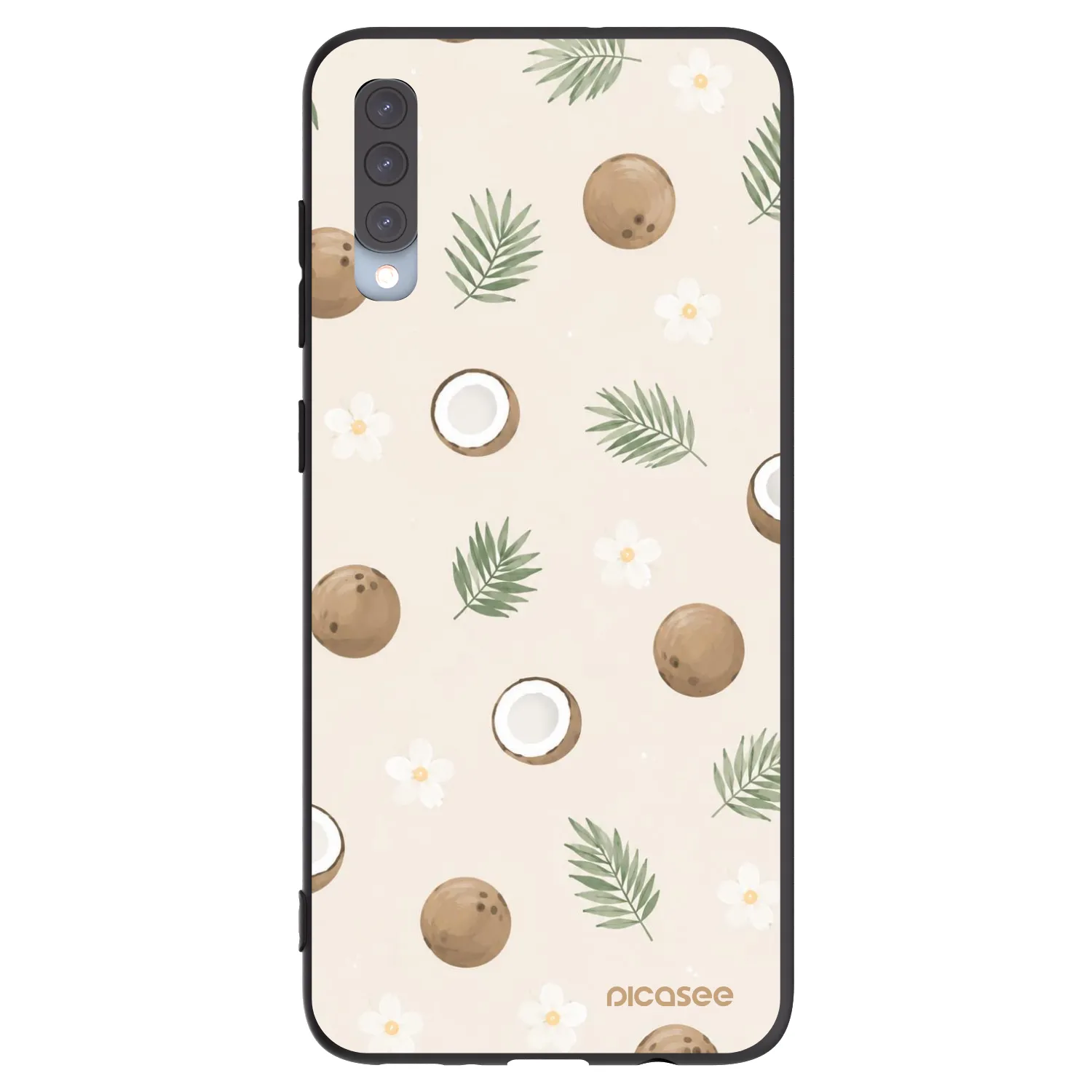 Picasee silikonowe czarne etui na Samsung Galaxy A70 A705F - Coconut Breeze