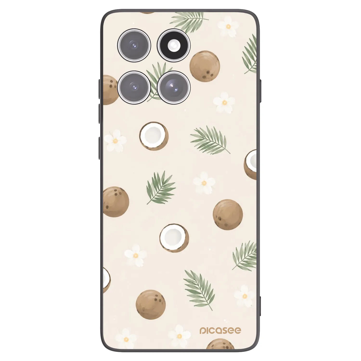 Picasee silikonowe czarne etui na Motorola Edge 60 Pro - Coconut Breeze