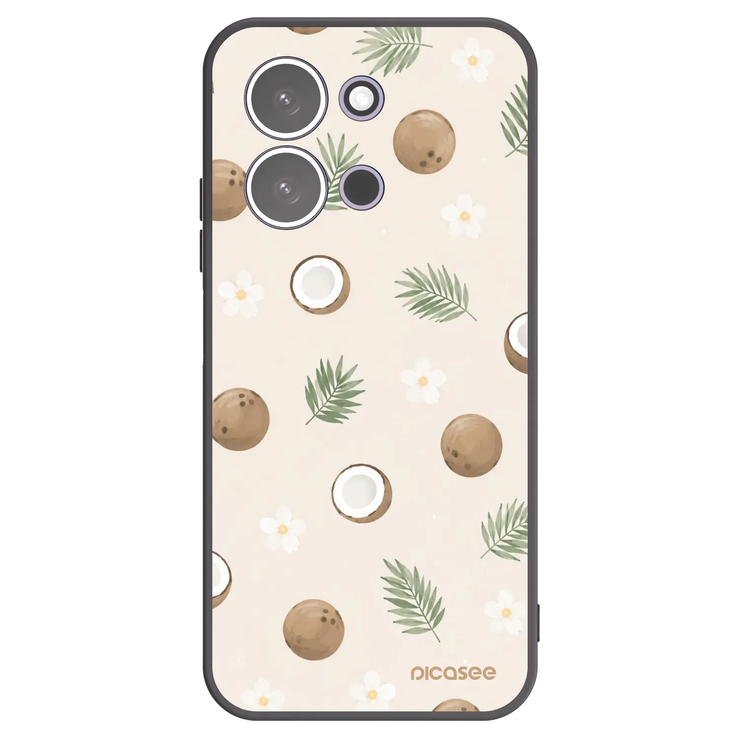 Picasee silikonowe czarne etui na Xiaomi Redmi 15C 5G - Coconut Breeze