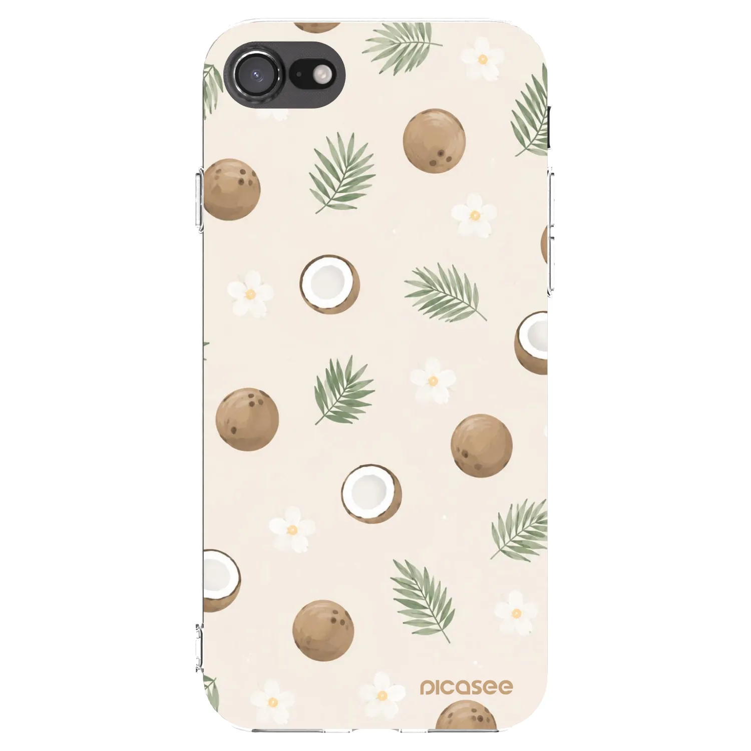 Picasee silikonowe przeźroczyste etui na Apple iPhone 8 - Coconut Breeze