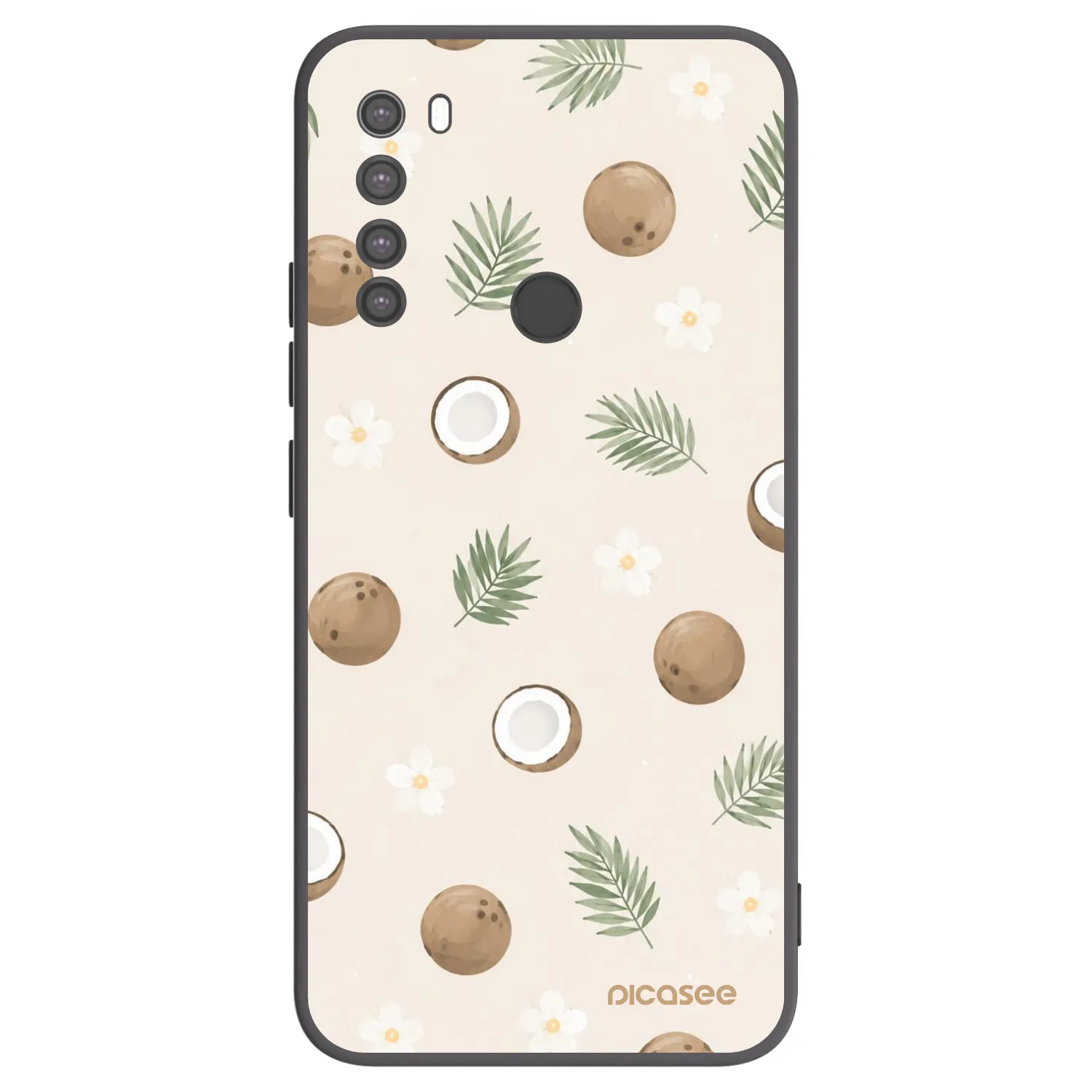Picasee silikonowe czarne etui na Xiaomi Redmi Note 8 - Coconut Breeze
