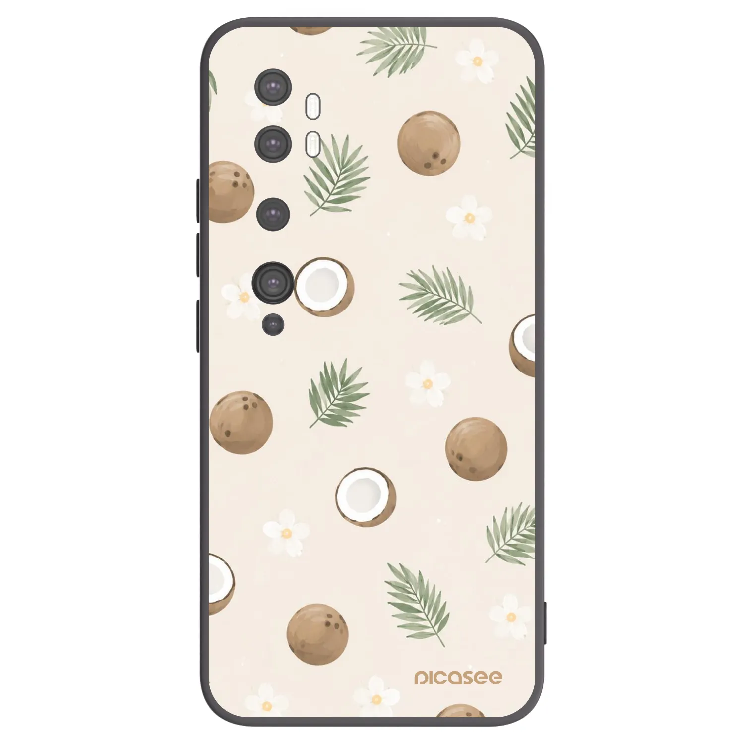 Picasee silikonowe czarne etui na Xiaomi Mi Note 10 (Pro) - Coconut Breeze