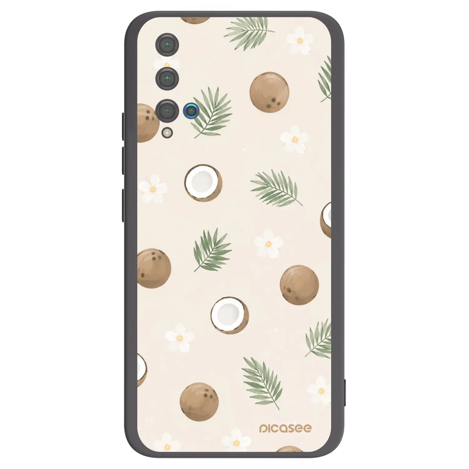 Picasee silikonowe czarne etui na Huawei Nova 5T - Coconut Breeze