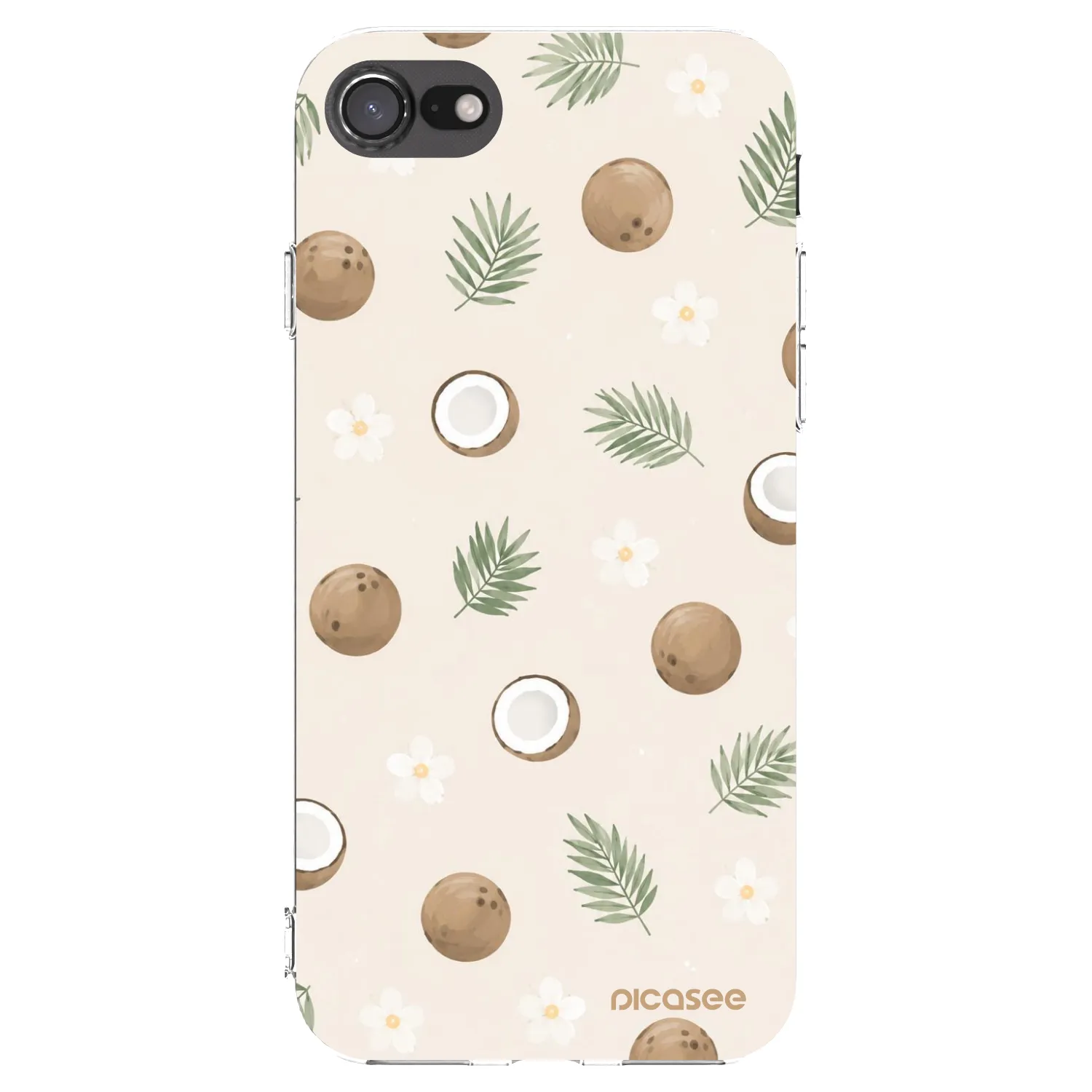 Picasee silikonowe przeźroczyste etui na Apple iPhone SE 2020 - Coconut Breeze
