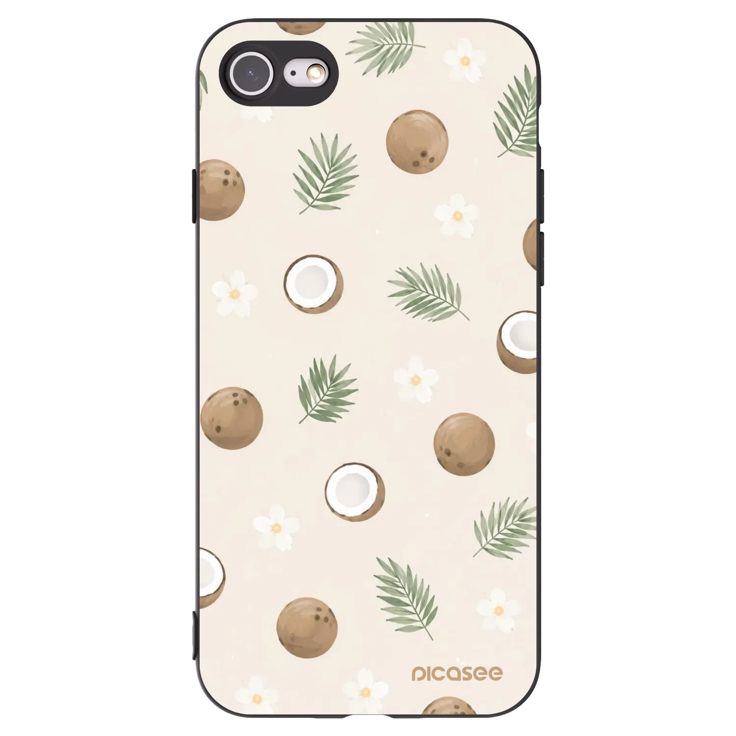 Picasee silikonowe czarne etui na Apple iPhone SE 2020 - Coconut Breeze