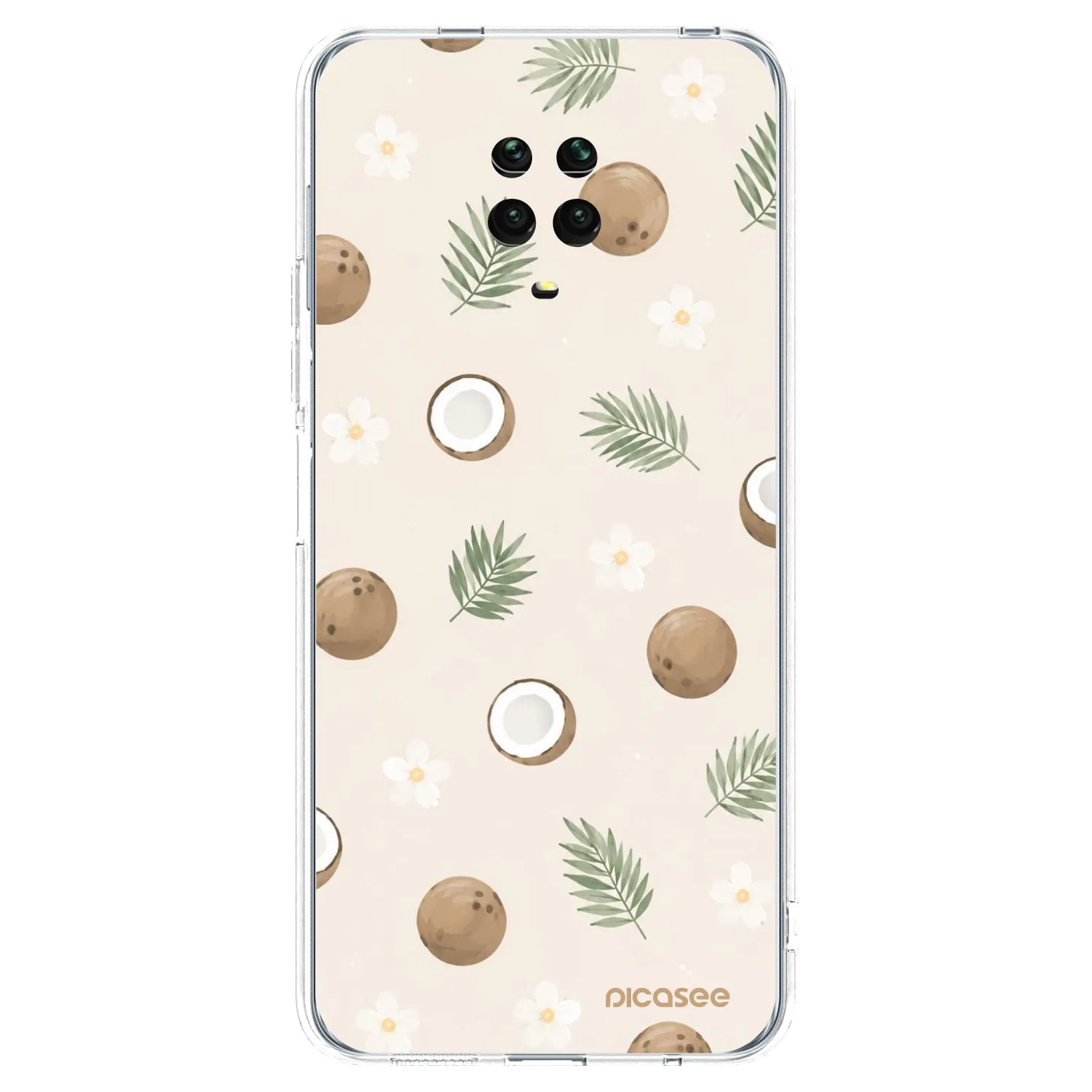 Picasee silikonowe przeźroczyste etui na Xiaomi Redmi Note 9 Pro - Coconut Breeze