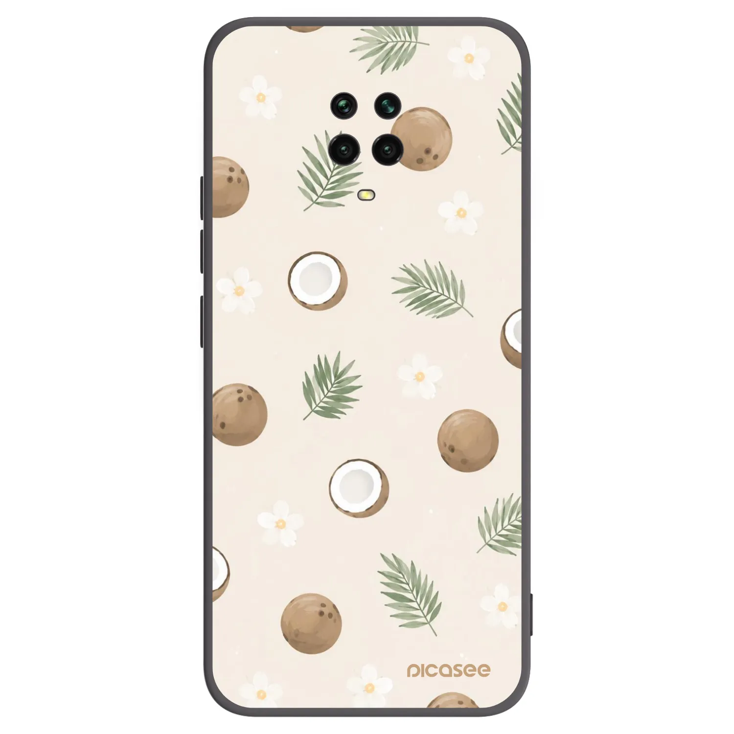 Picasee silikonowe czarne etui na Xiaomi Redmi Note 9 Pro - Coconut Breeze