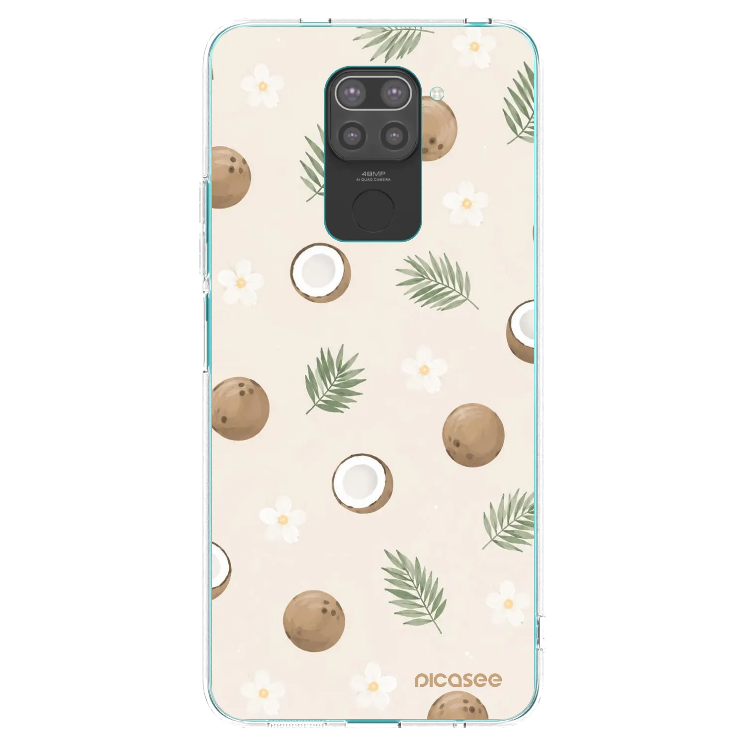 Picasee silikonowe czarne etui na Xiaomi Redmi Note 9 - Coconut Breeze