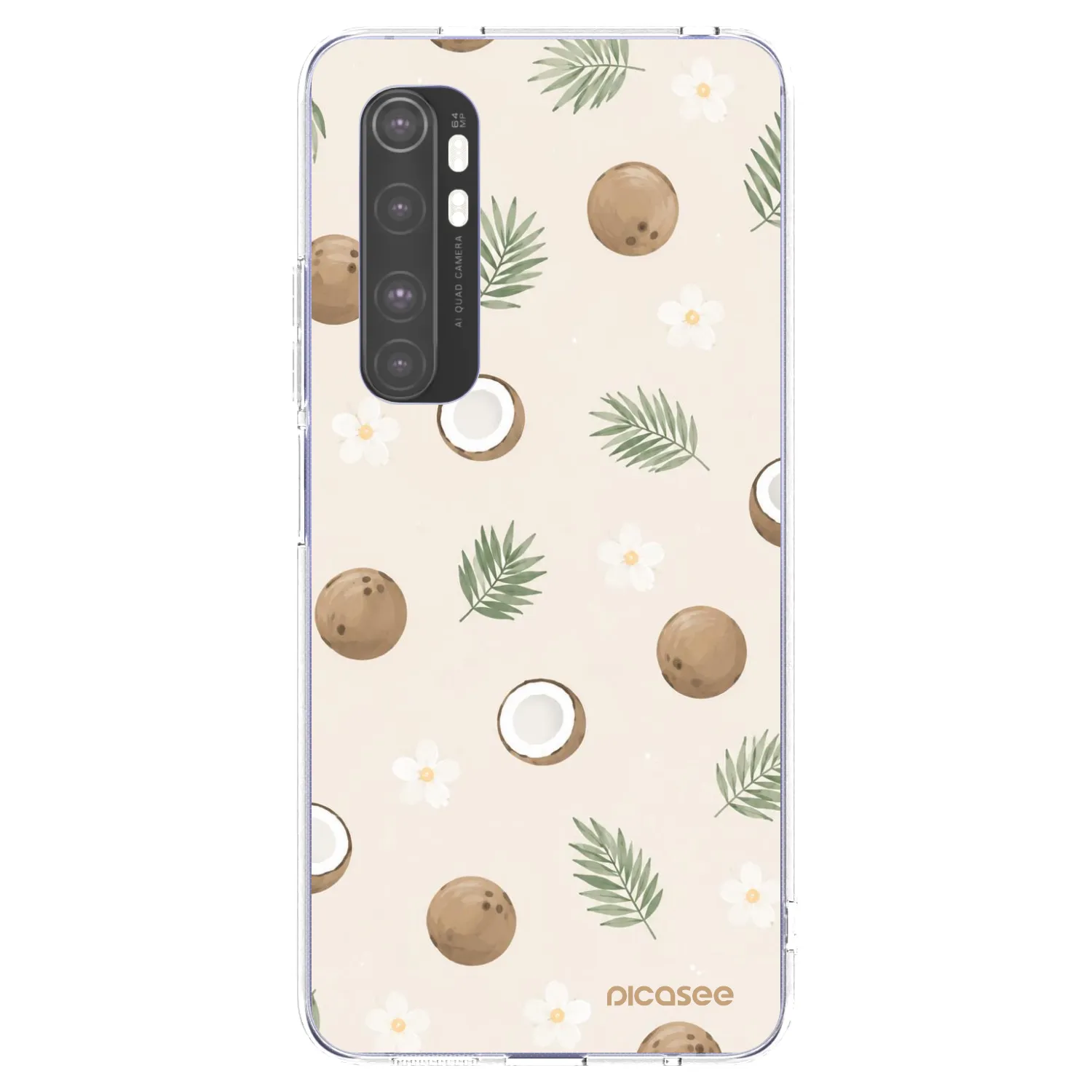 Picasee silikonowe przeźroczyste etui na Xiaomi Mi Note 10 Lite - Coconut Breeze