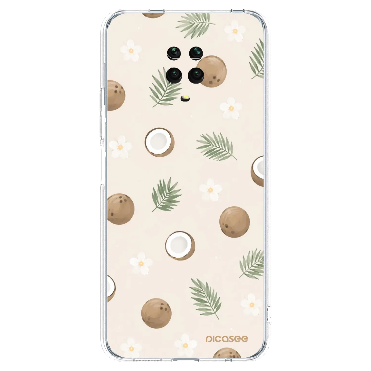 Picasee silikonowe przeźroczyste etui na Xiaomi Redmi Note 9S - Coconut Breeze