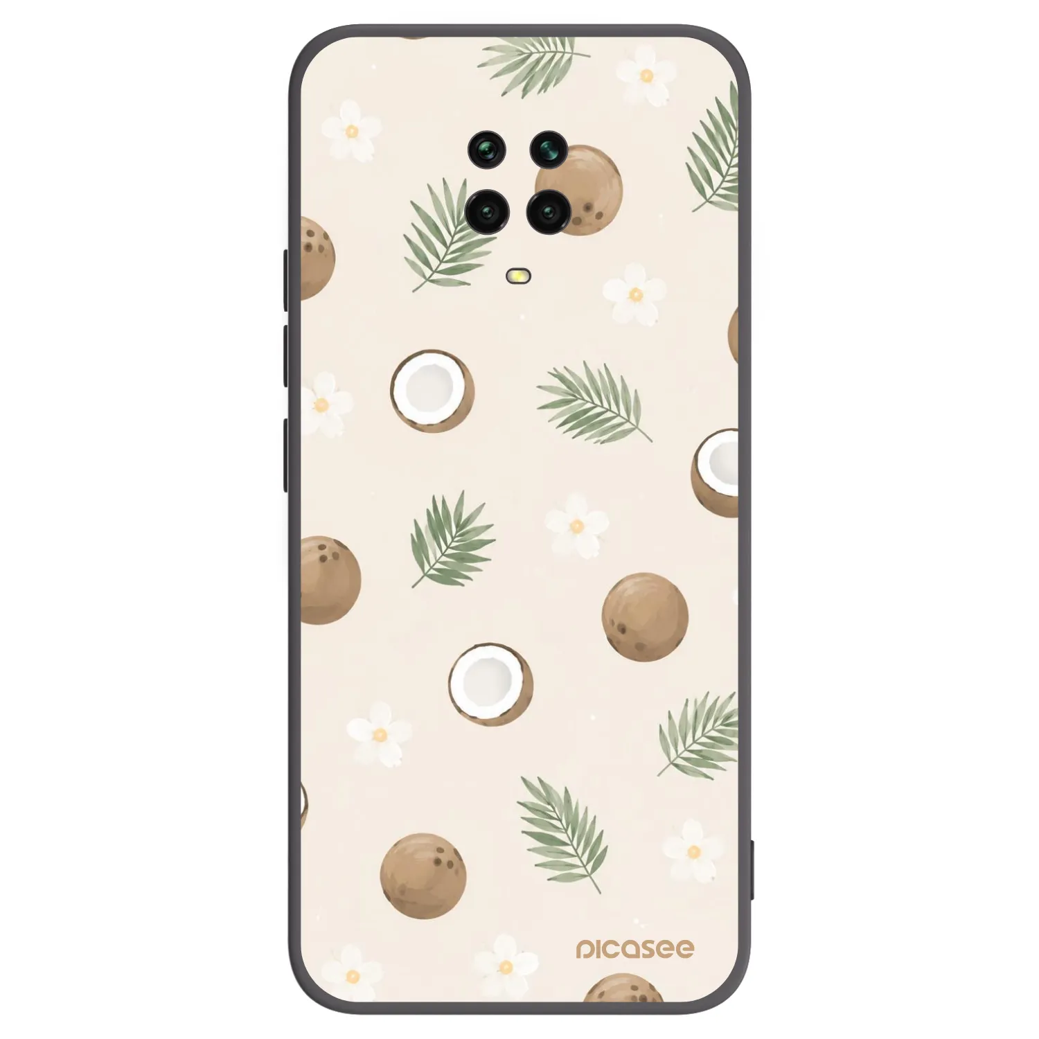 Picasee silikonowe czarne etui na Xiaomi Redmi Note 9S - Coconut Breeze