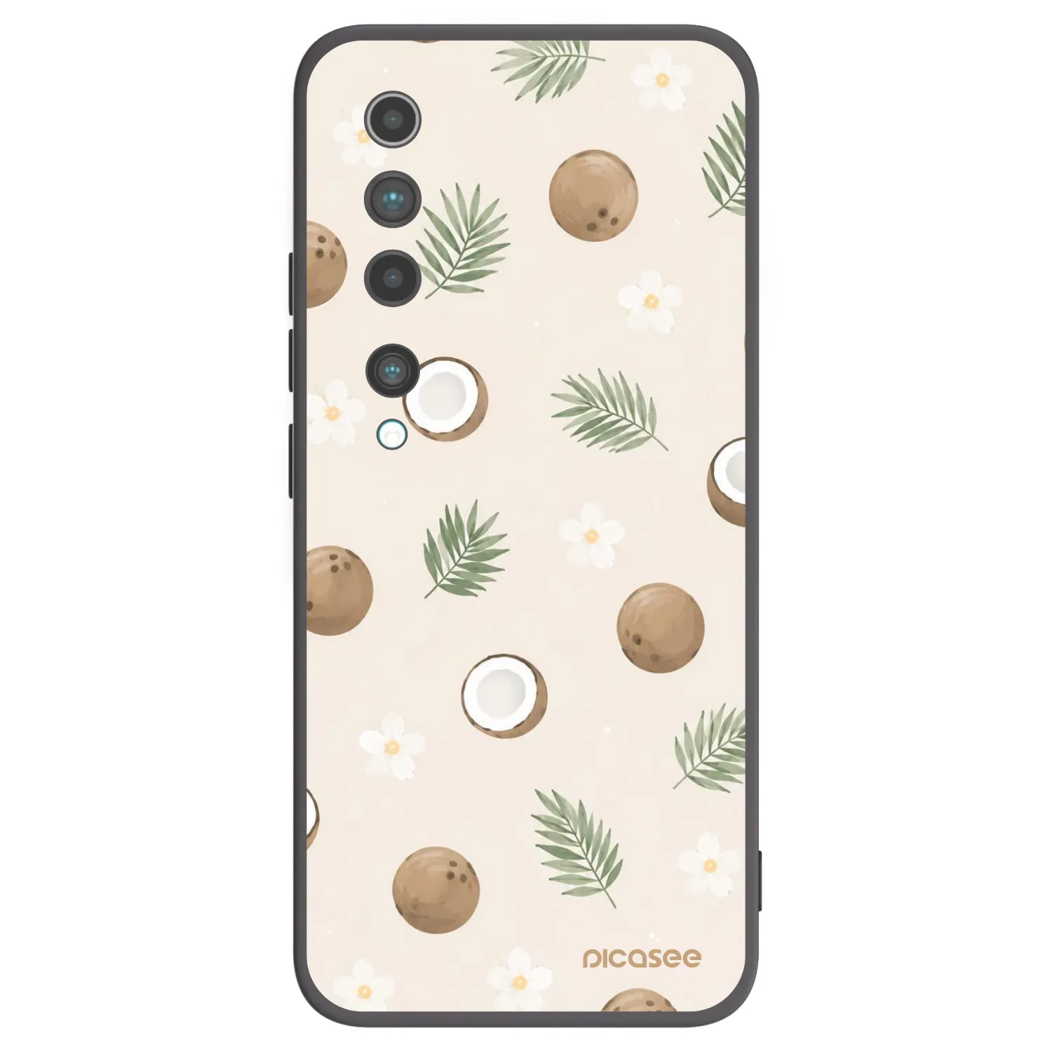 Picasee silikonowe czarne etui na Xiaomi Mi 10 - Coconut Breeze