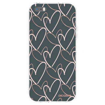 Picasee silikonowe przeźroczyste etui na Apple iPhone 5/5S/SE - Lots of love