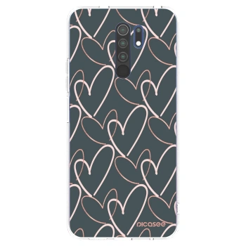 Picasee silikonowe przeźroczyste etui na Xiaomi Redmi 9 - Lots of love