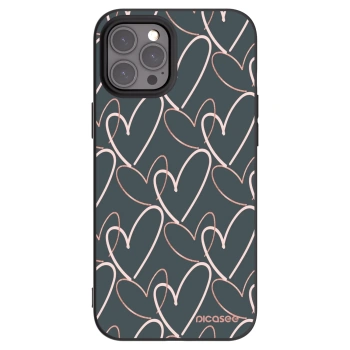 Picasee silikonowe czarne etui na Apple iPhone 12 Pro Max - Lots of love