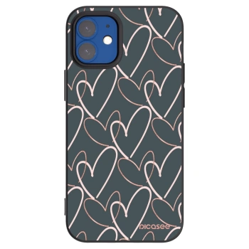 Picasee silikonowe czarne etui na Apple iPhone 12 mini - Lots of love