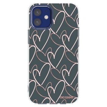 Picasee silikonowe przeźroczyste etui na Apple iPhone 12 mini - Lots of love