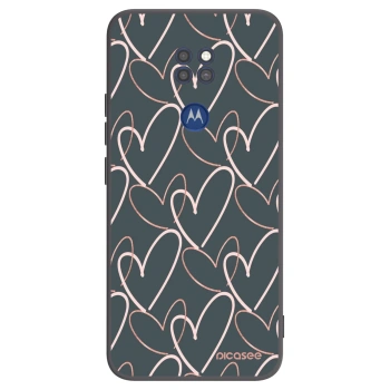 Picasee silikonowe czarne etui na Motorola Moto G9 Play - Lots of love