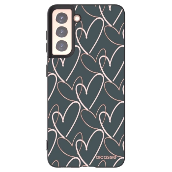 Picasee silikonowe czarne etui na Samsung Galaxy S21 5G G991B - Lots of love