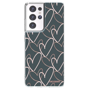 Picasee silikonowe przeźroczyste etui na Samsung Galaxy S21 Ultra 5G G998B - Lots of love