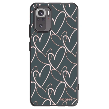 Picasee silikonowe czarne etui na Xiaomi Redmi Note 10 - Lots of love