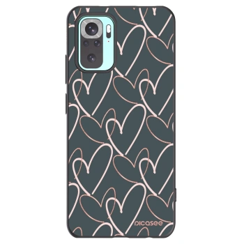 Picasee silikonowe czarne etui na Xiaomi Redmi Note 10 Pro - Lots of love