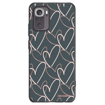 Picasee silikonowe czarne etui na Xiaomi Redmi Note 10S - Lots of love