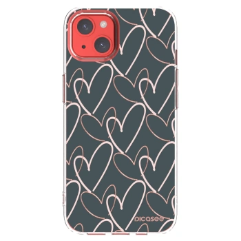 Picasee silikonowe przeźroczyste etui na Apple iPhone 13 - Lots of love