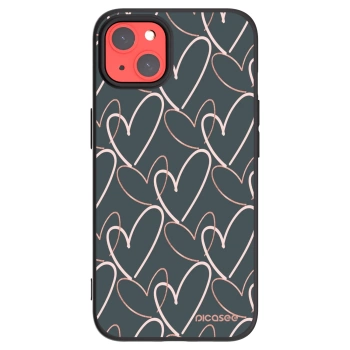 Picasee silikonowe czarne etui na Apple iPhone 13 - Lots of love