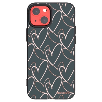 Picasee silikonowe czarne etui na Apple iPhone 13 mini - Lots of love