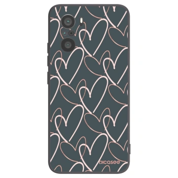 Picasee silikonowe czarne etui na Xiaomi Poco F3 - Lots of love