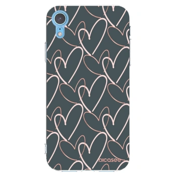Picasee silikonowe przeźroczyste etui na Apple iPhone XR - Lots of love