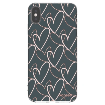 Picasee silikonowe przeźroczyste etui na Apple iPhone XS Max - Lots of love